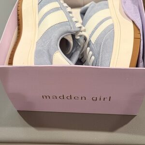 Madden Girl Blue and White Sneakers